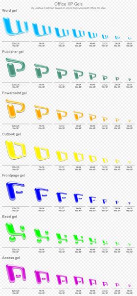 Microsoft Office XP Gel Icons