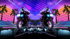 Synthwave Biker Duo