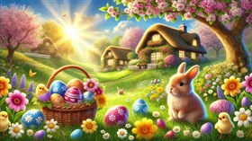 4K Easter Basket Bunny