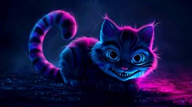 4K Cheshire Cat neon glow