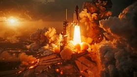 4K  Space Shuttle Blast Off