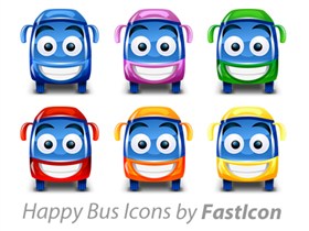 Happy Bus Icons