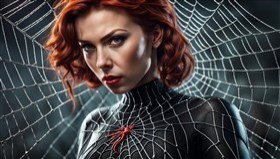 Black widow on the spider web