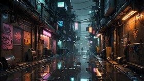 8k back alley in the rain