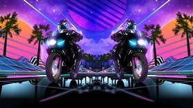 Synthwave Biker Duo