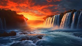 4K Sunset Falls3