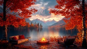 4K Autumn Firepit