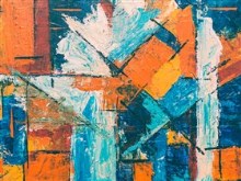 Blue, Orange, And White Abstract