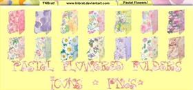 Pastel Flowered Folders