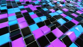 4K Tech Neon Cubes