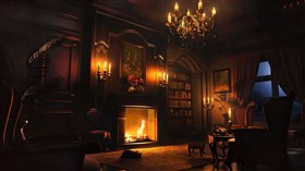 Rainy Night Fireplace