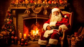 4K Santas Fireplace