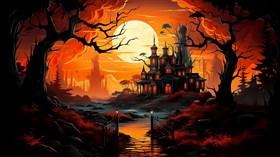 4K Haunted Mansion Night