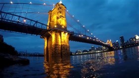 Roebling Suspension Bridge at Dusk