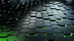 4K Hexagons Green