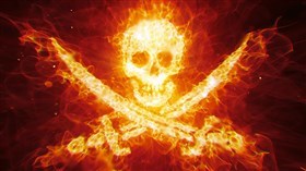 4K Pirate Skull Fire