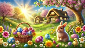 4K Easter Basket Bunny