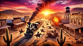 4K Old West Town Train