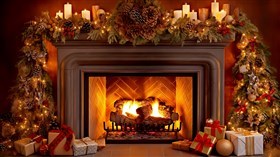 4K Holiday Fireplace