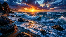 4K Seascape Sunset