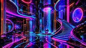 4K Neon Marble