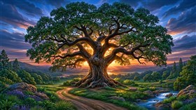4K Old Oak Tree